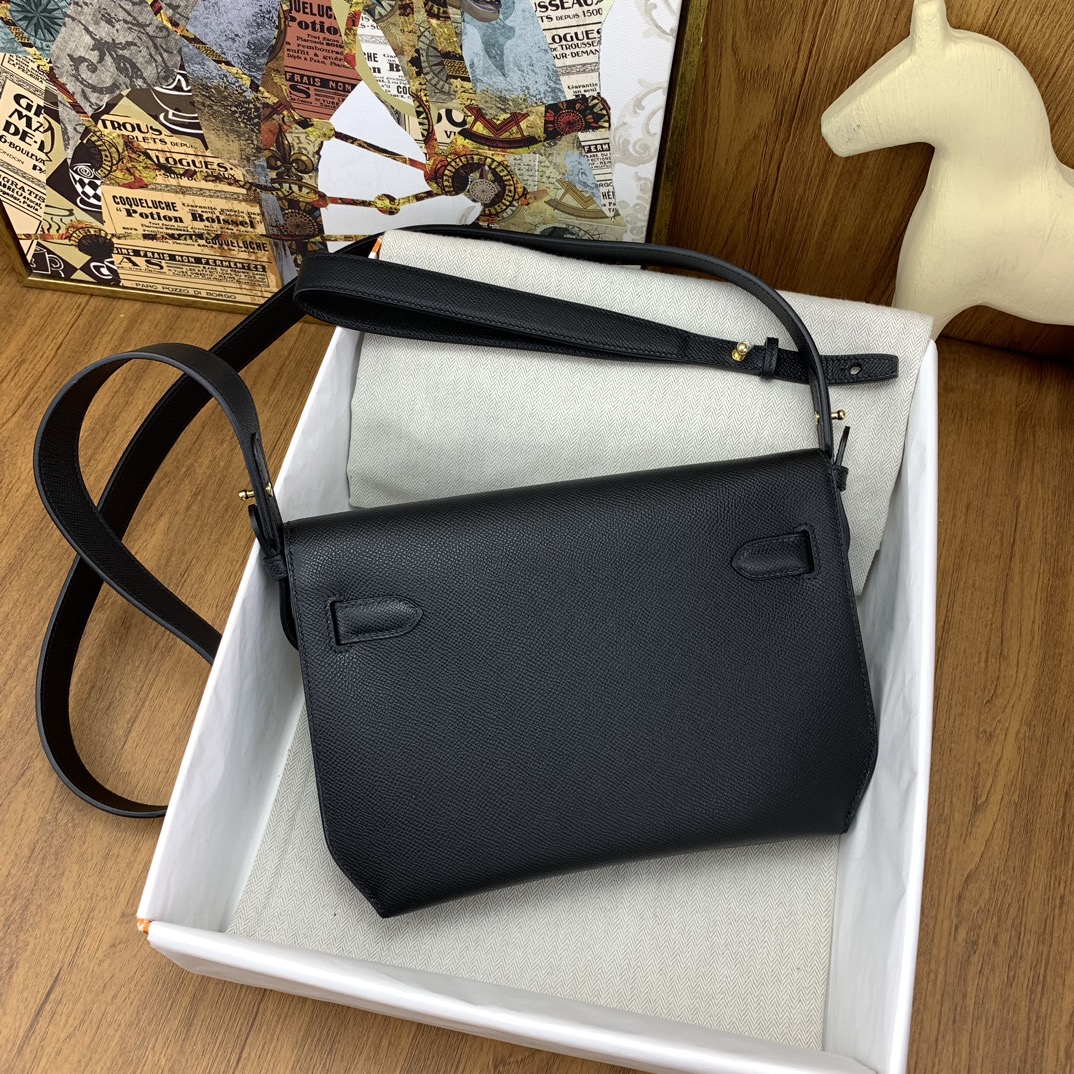BAGSAAA H**me5 KELLY DEPECHES 25 POUCH BLACK