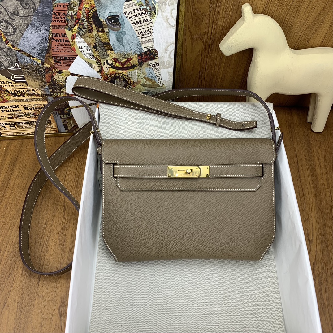 BAGSAAA H**me5 KELLY DEPECHES 25 POUCH GREY