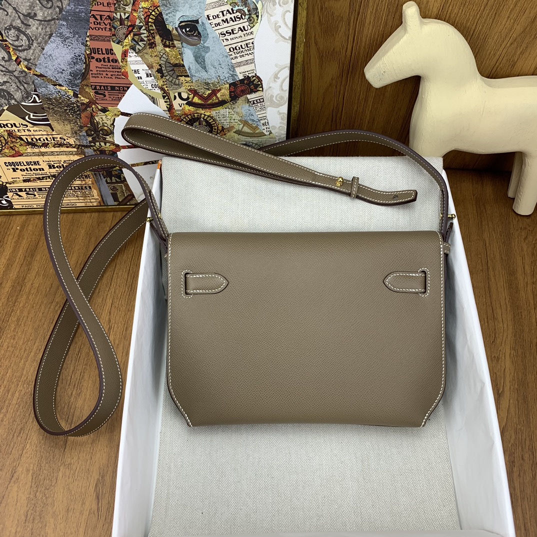 BAGSAAA H**me5 KELLY DEPECHES 25 POUCH GREY