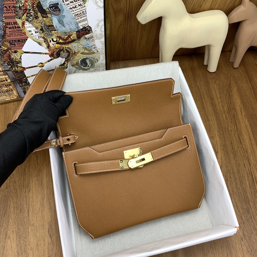 BAGSAAA H**me5 KELLY DEPECHES 25 POUCH BROWN