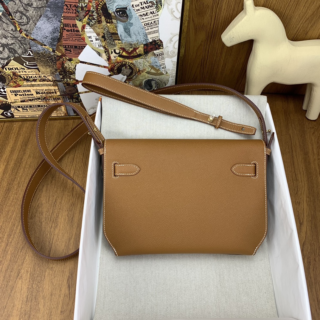 BAGSAAA H**me5 KELLY DEPECHES 25 POUCH BROWN