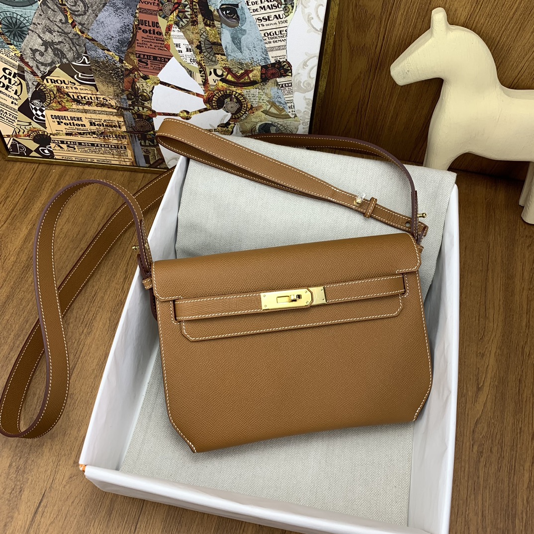 BAGSAAA H**me5 KELLY DEPECHES 25 POUCH BROWN