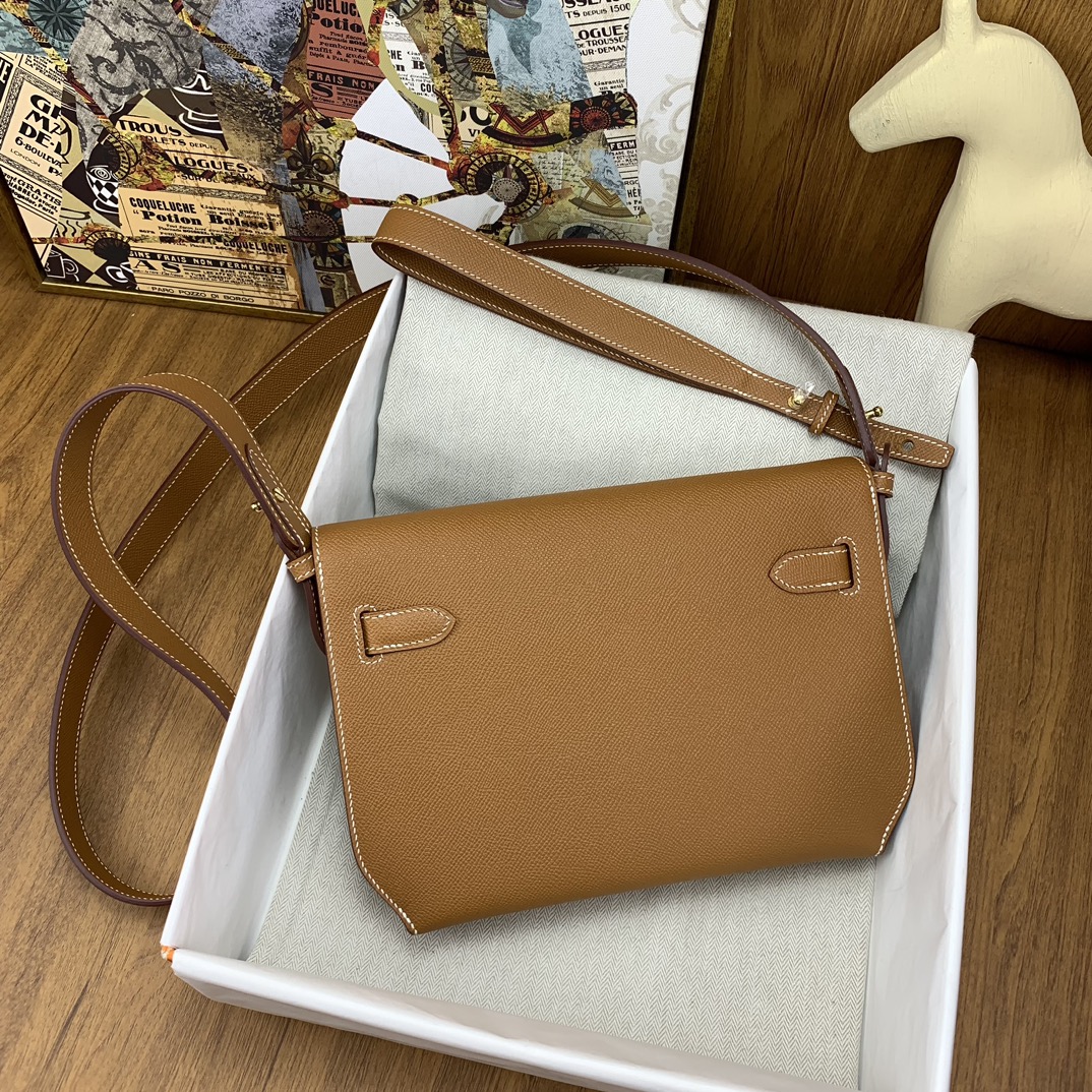 BAGSAAA H**me5 KELLY DEPECHES 25 POUCH BROWN