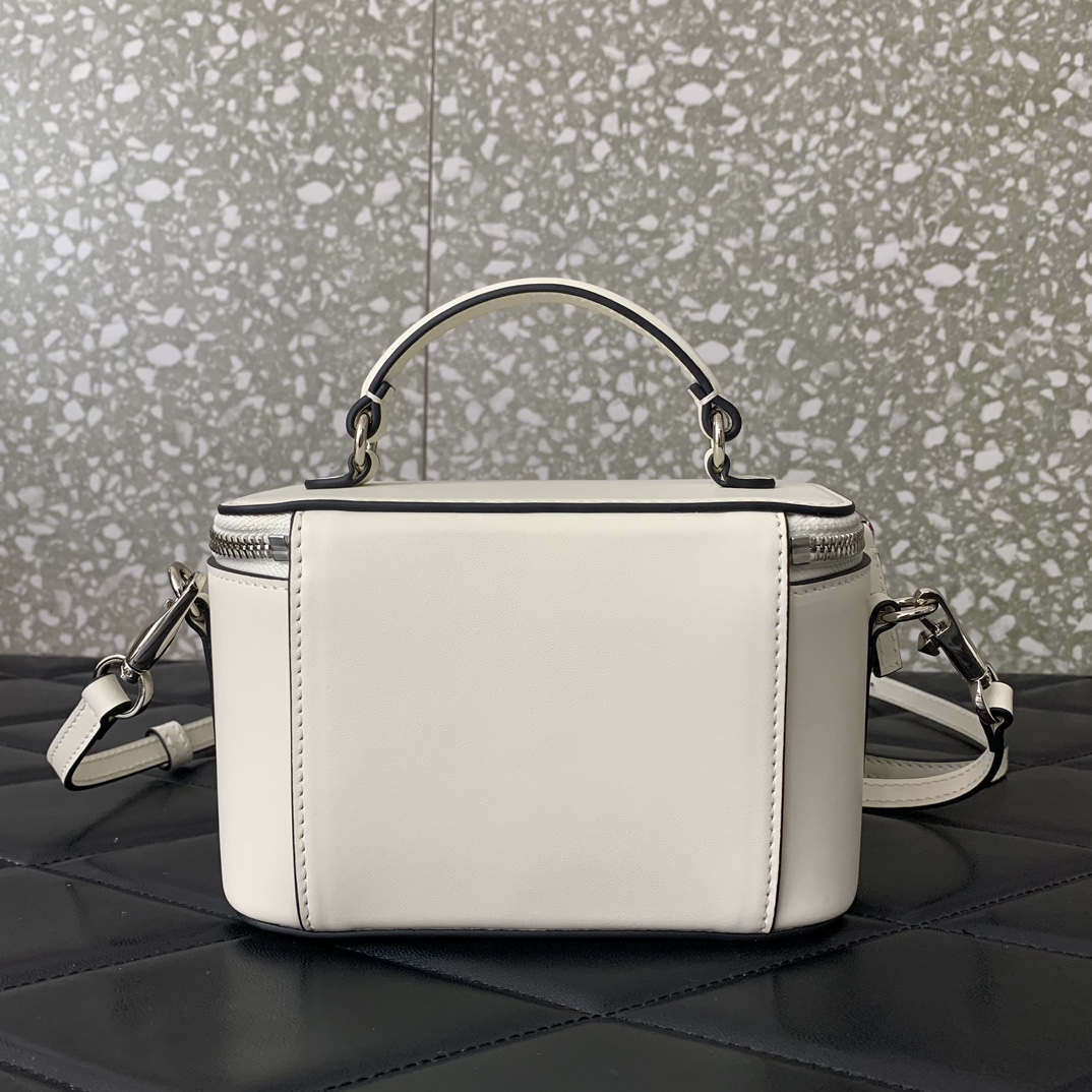 Bagsaaa Va1e*ntin0 Mini Locò Calfskin With Crystal Logo White Color
