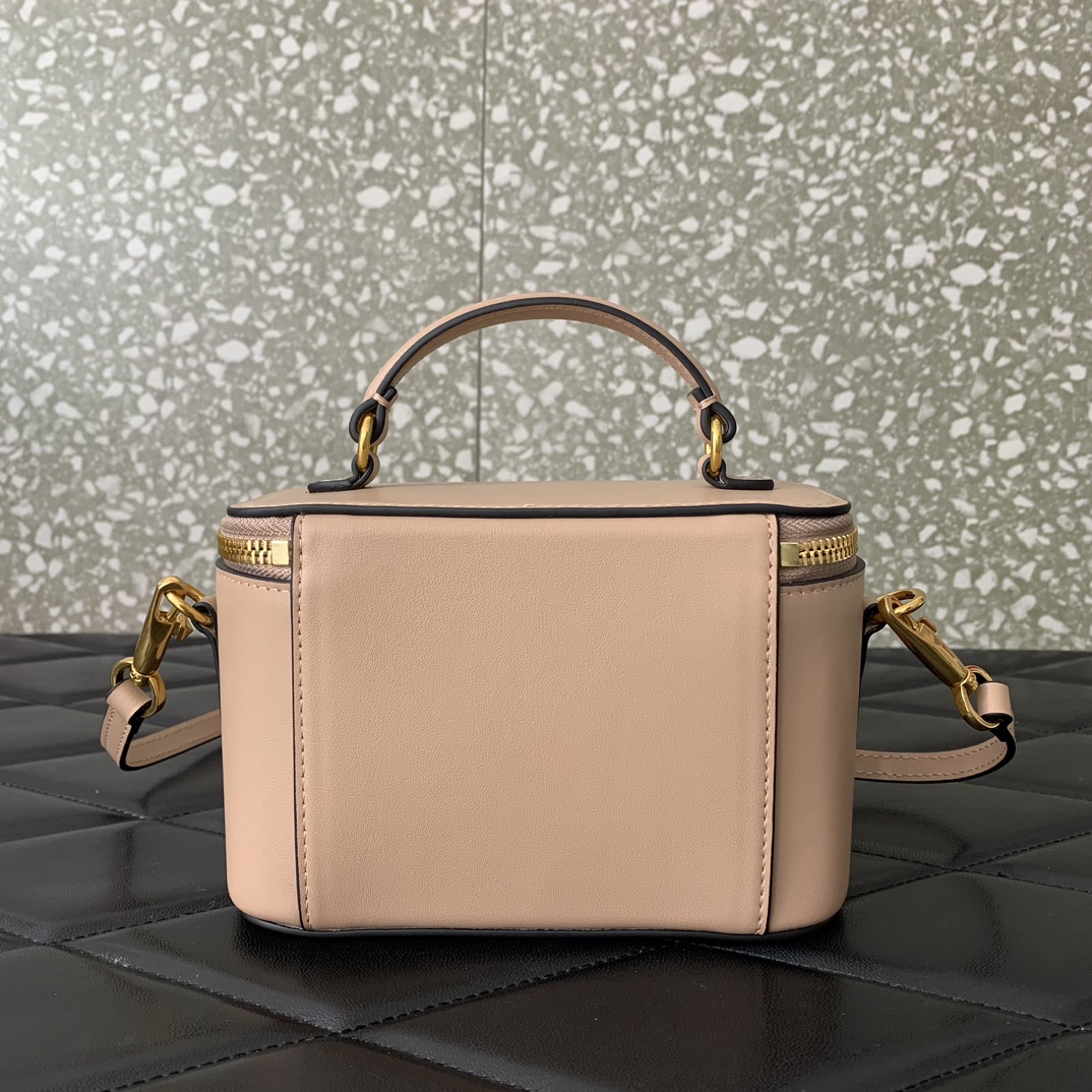 Bagsaaa Va1e*ntin0 Mini Locò Calfskin With Crystal Logo Pink
