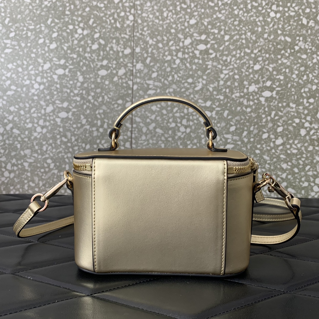 Bagsaaa Va1e*ntin0 Mini Locò Calfskin With Crystal Logo Black Gold