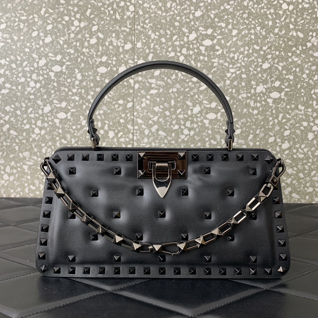 Bagsaaa Va1e*ntin0 Garavani Rockstud Padded Handbag - 28*14*8cm