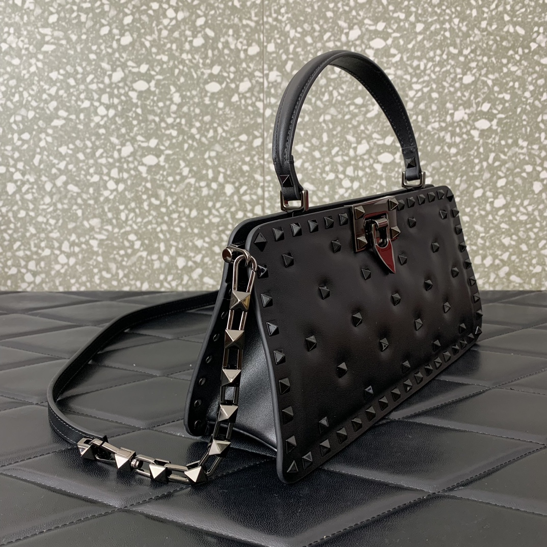 Bagsaaa Va1e*ntin0 Garavani Rockstud Padded Handbag - 28*14*8cm