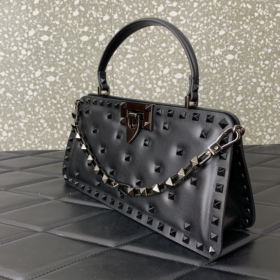 Bagsaaa Va1e*ntin0 Garavani Rockstud Padded Handbag - 28*14*8cm