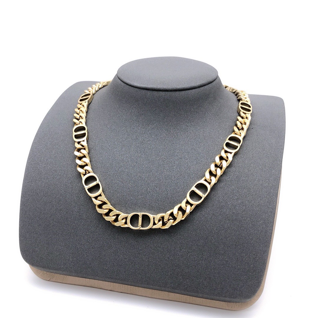 Bagsaaa D10r Necklace CD Logo Gold