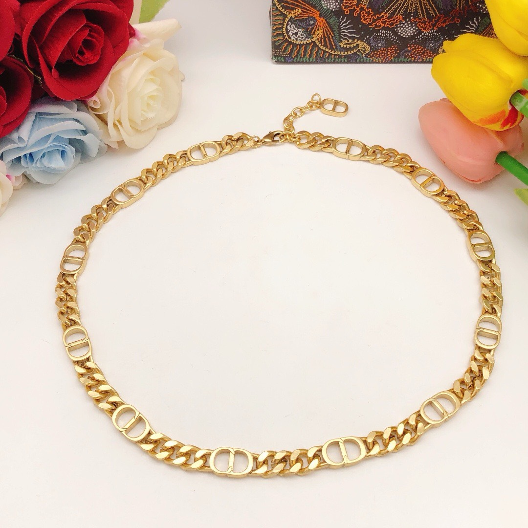 Bagsaaa D10r Necklace CD Logo Gold