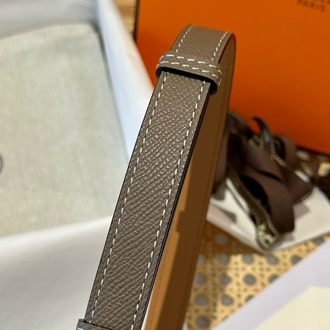 Bagsaaa H**me5 Kelly Epsom Leather Belt Taupe