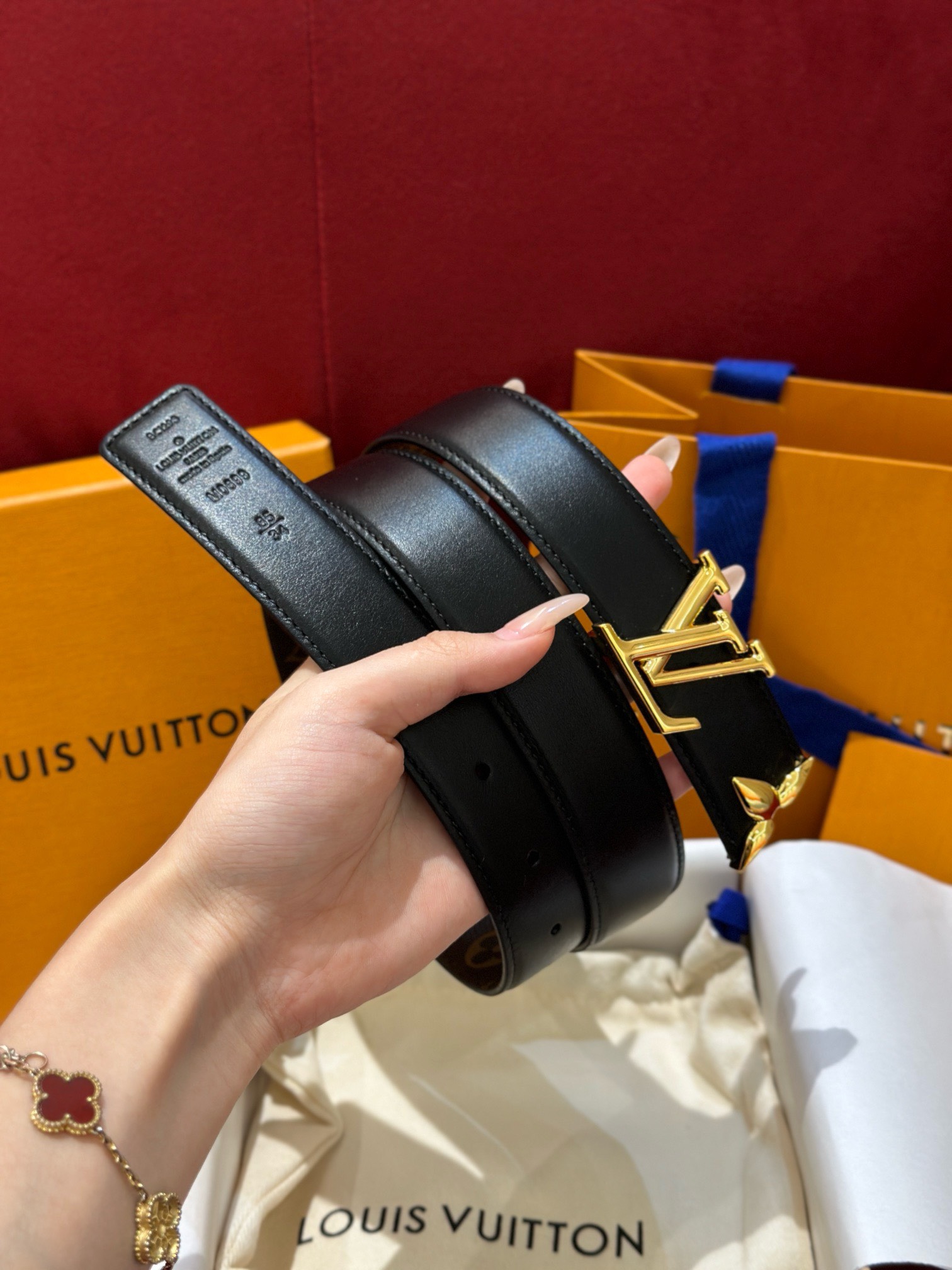 Bagsaaa L0vis Vvtt0n Monogram Belt In Black