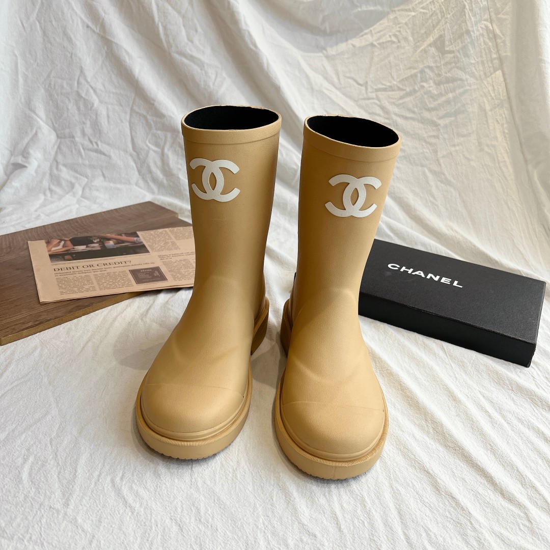 Bagsaaa Ch**el 22A Shorrt Boots Caoutchouc Rubber CC