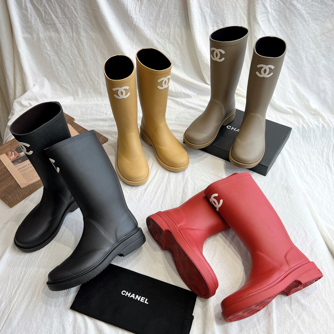Bagsaaa Ch**el 22A Long Boots Caoutchouc Rubber CC