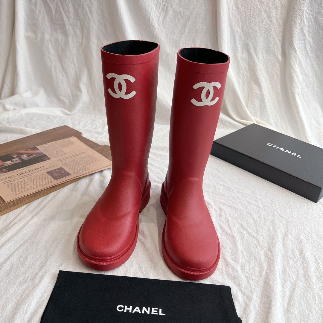 Bagsaaa Ch**el 22A Long Boots Caoutchouc Rubber CC
