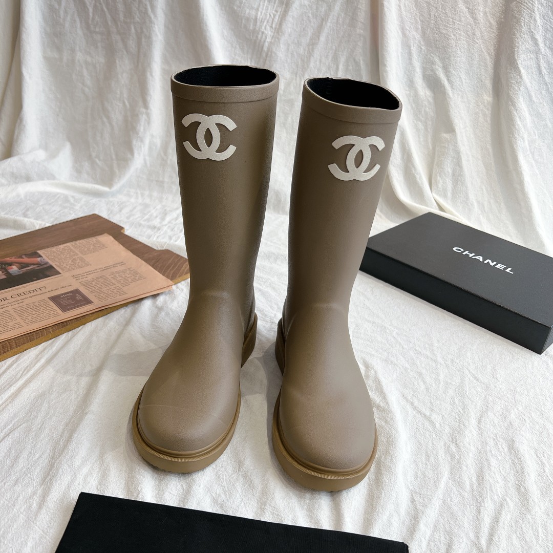 Bagsaaa Ch**el 22A Long Boots Caoutchouc Rubber CC