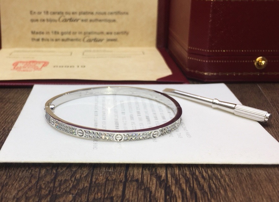 Bagsaaa Ca*t1er Love Bracelet 18K D1am0nd-Paved Small