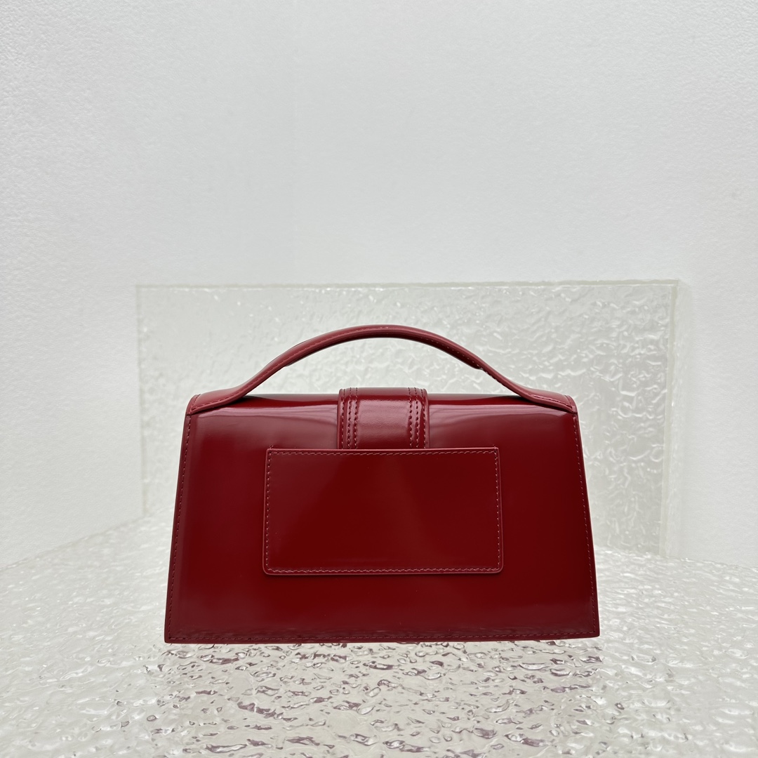 Bagsaaa Jacquemus Bambino Bag Burgundy Leather - 24*13*7CM