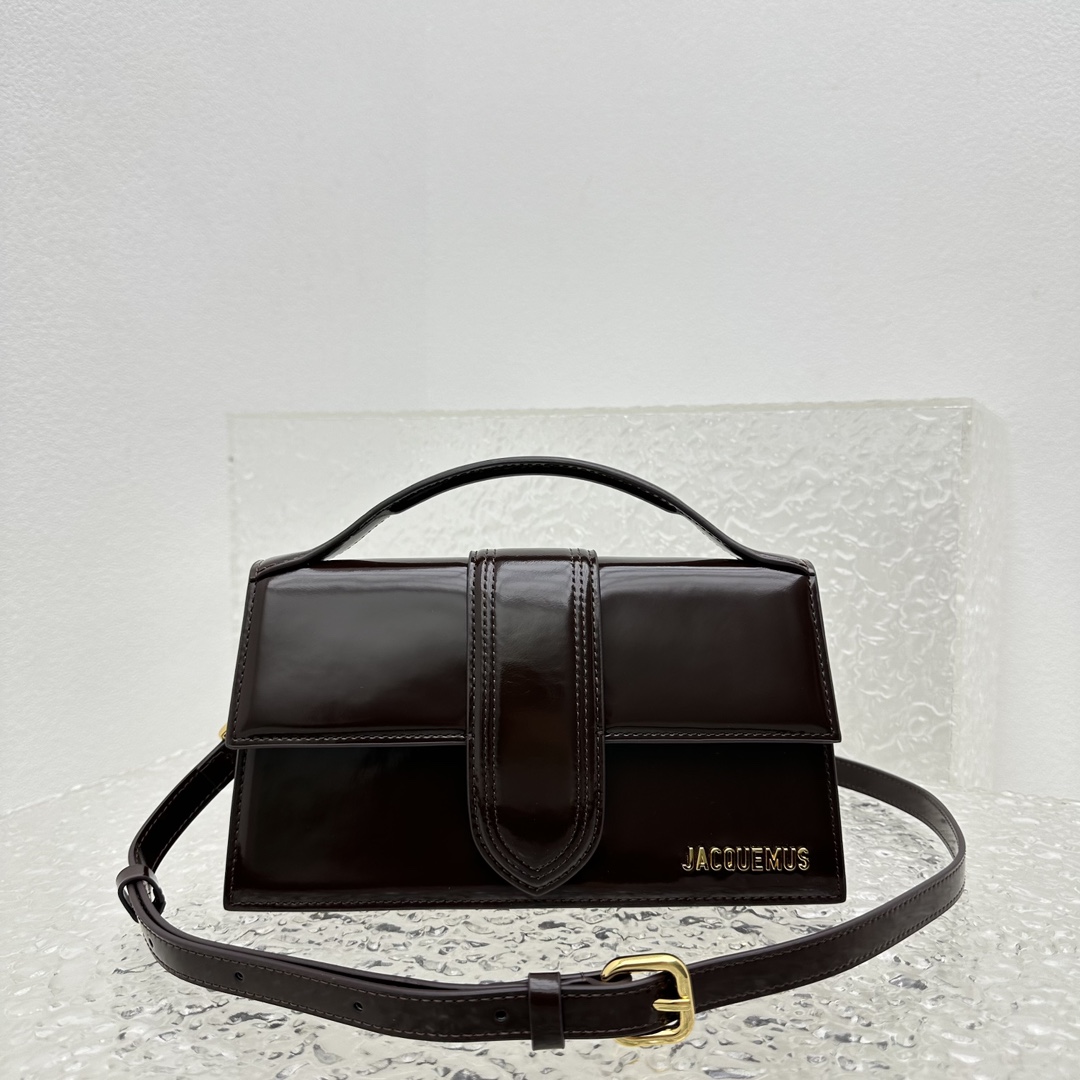 Bagsaaa Jacquemus Bambino Bag Brown Leather - 24*13*7CM