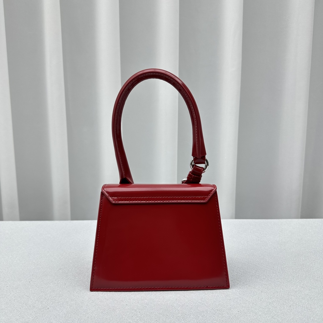Bagsaaa Jacquemus Le Chiquito Moyen Boucle Logo Plaque Red - 18*14*8CM