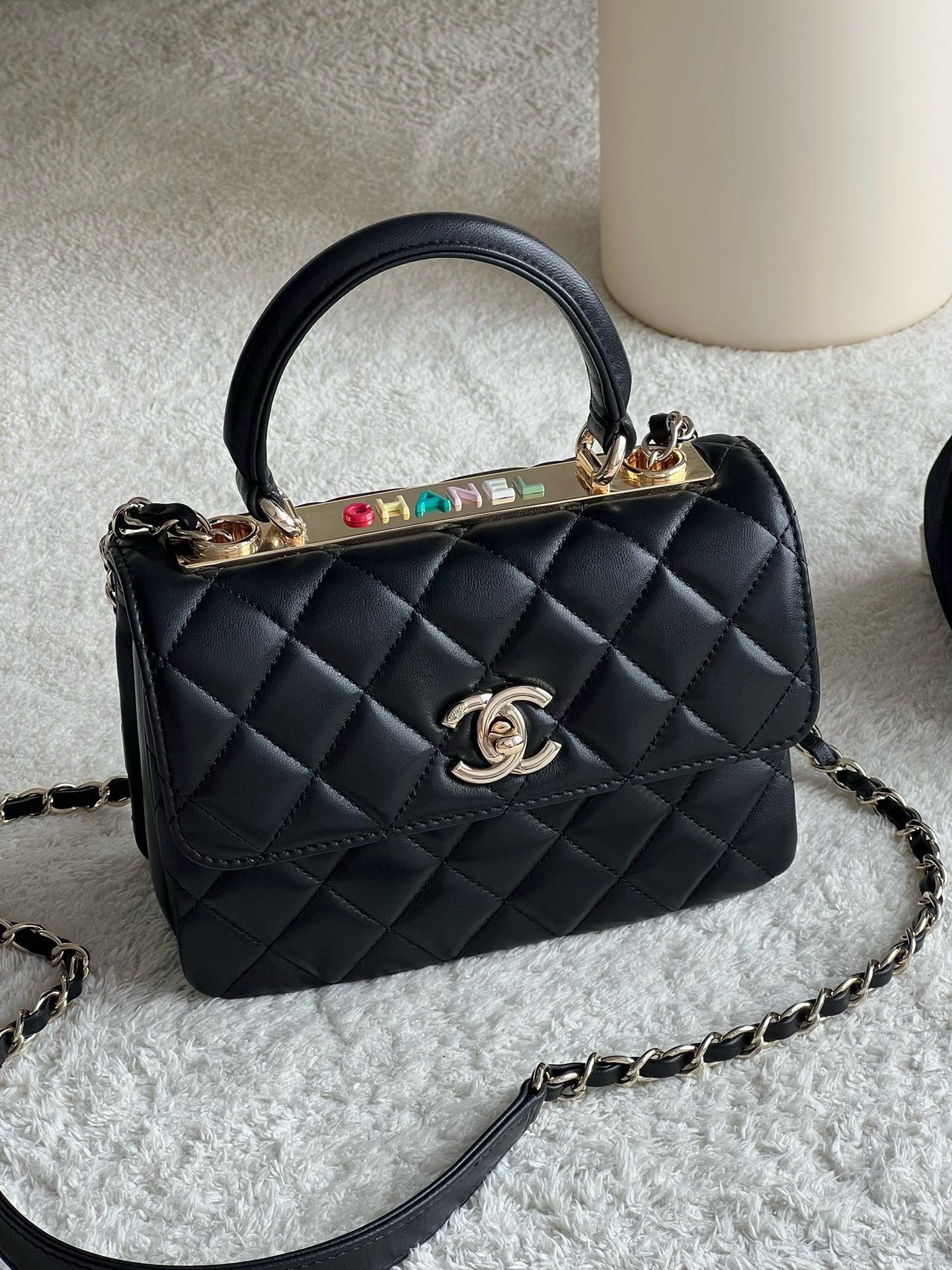 Bagsaaa Ch**el Trendy CC 20cm In Black