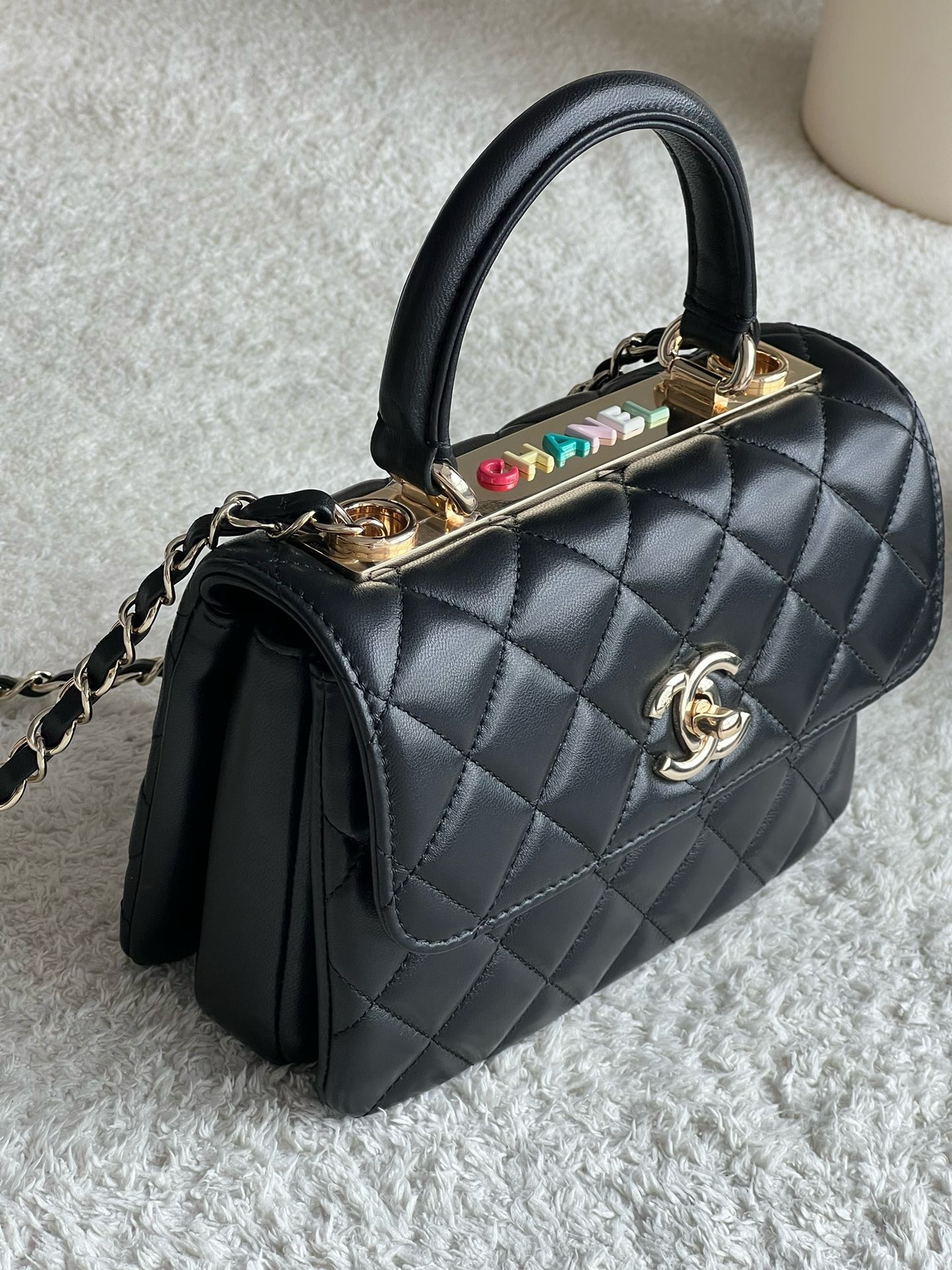Bagsaaa Ch**el Trendy CC 20cm In Black