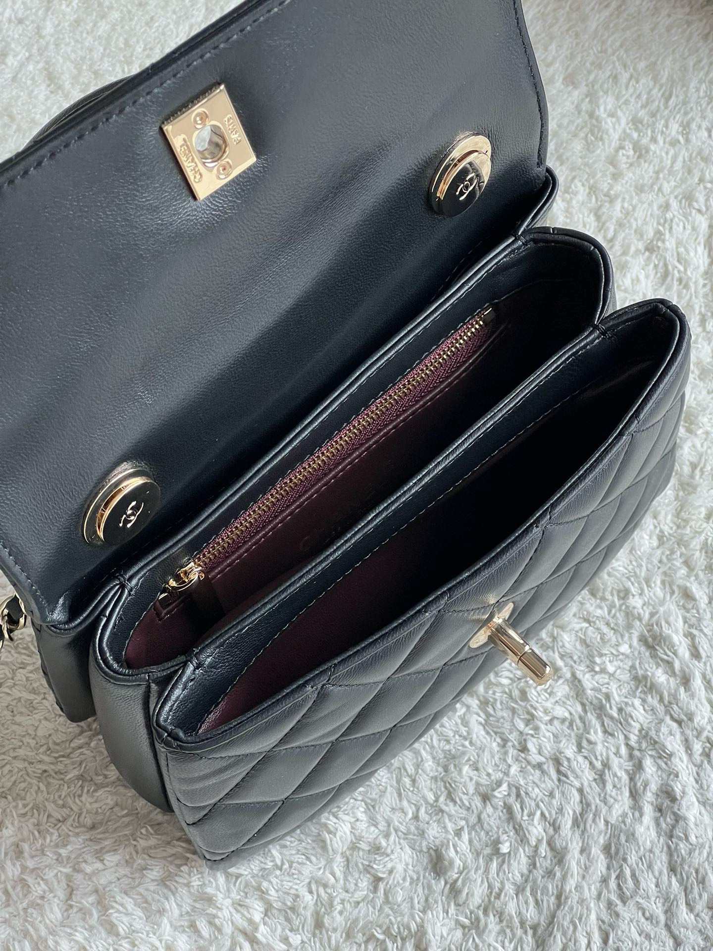 Bagsaaa Ch**el Trendy CC 20cm In Black