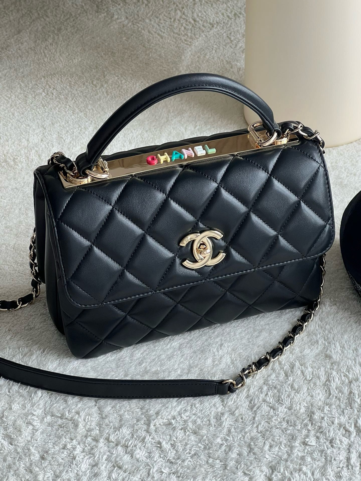 Bagsaaa Ch**el Trendy CC 25cm In Black
