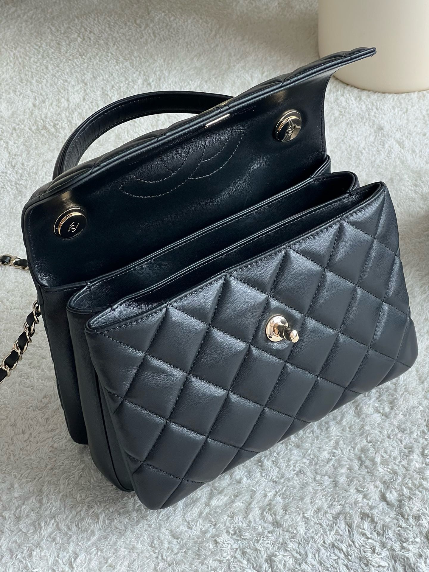 Bagsaaa Ch**el Trendy CC 25cm In Black