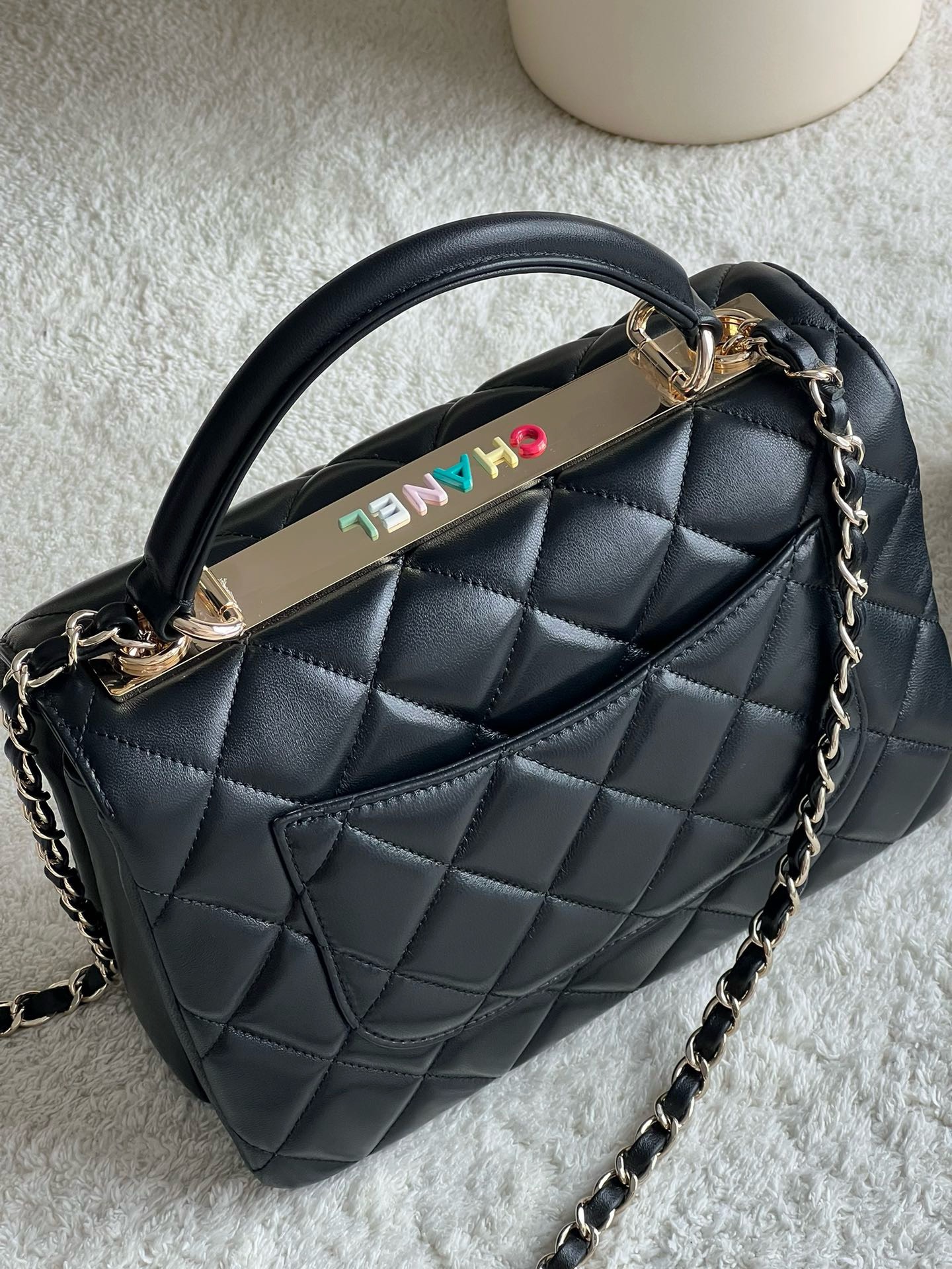 Bagsaaa Ch**el Trendy CC 25cm In Black
