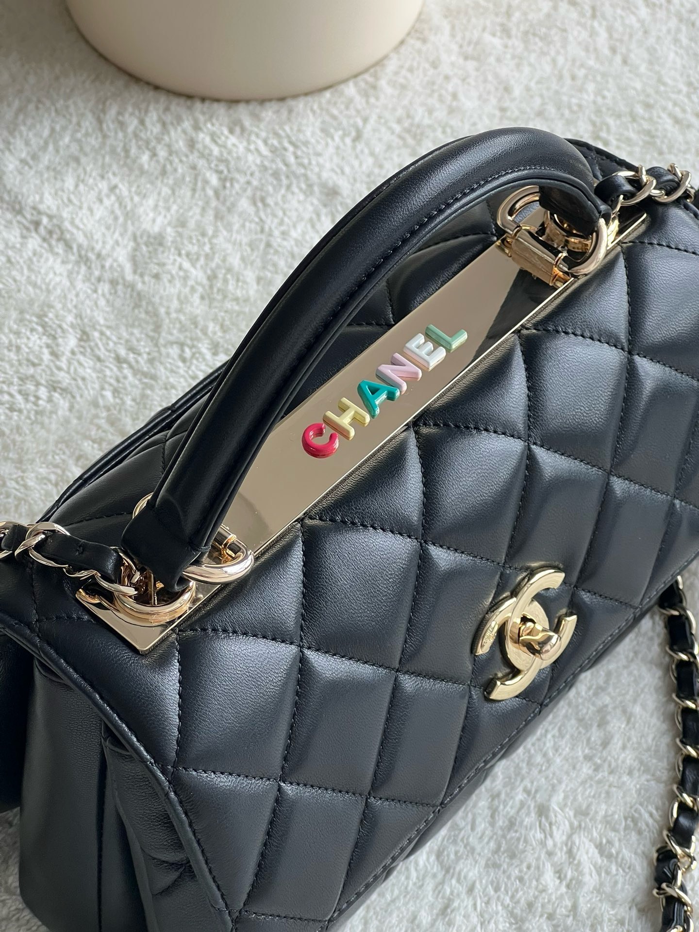 Bagsaaa Ch**el Trendy CC 25cm In Black