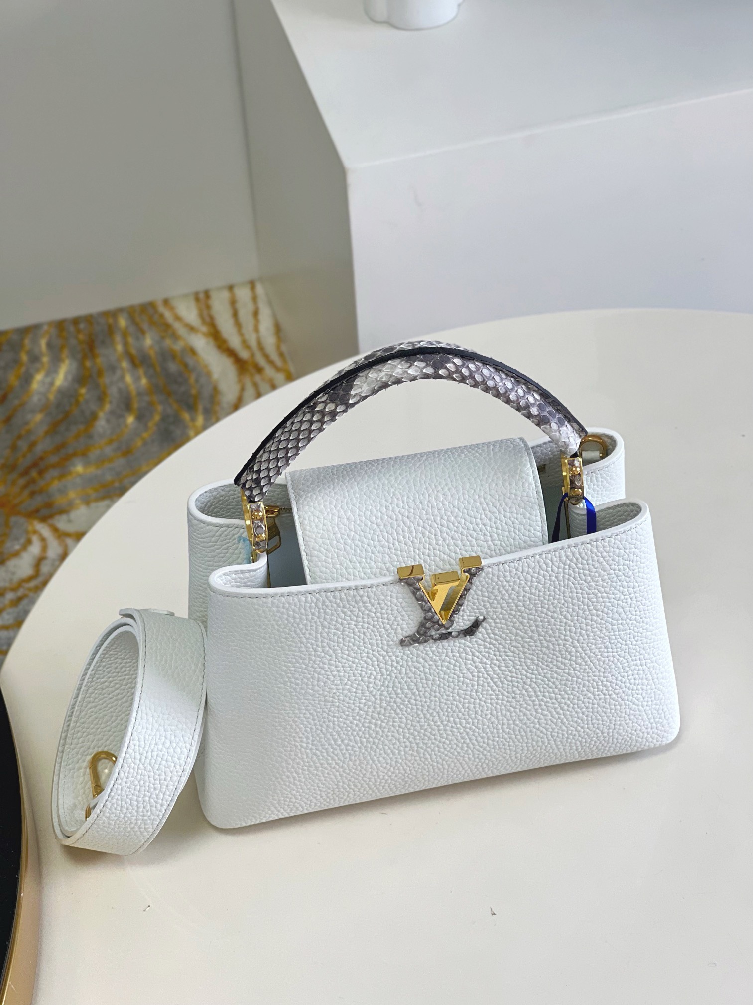 Bagsaaa L0vis Vvtt0n Capucines White - 27cm