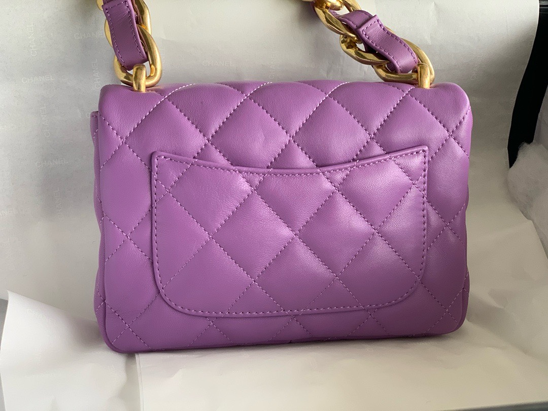 Bagsaaa Ch**el Funky Town Small Flap Bag In Prruple - 17x21x6cm