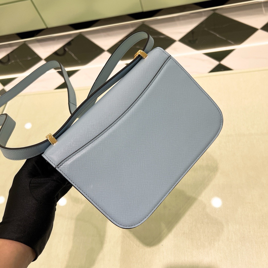 Bagsaaa Pra*a Embleme Saffiano shoulder bag in light blue - 22x15x6cm