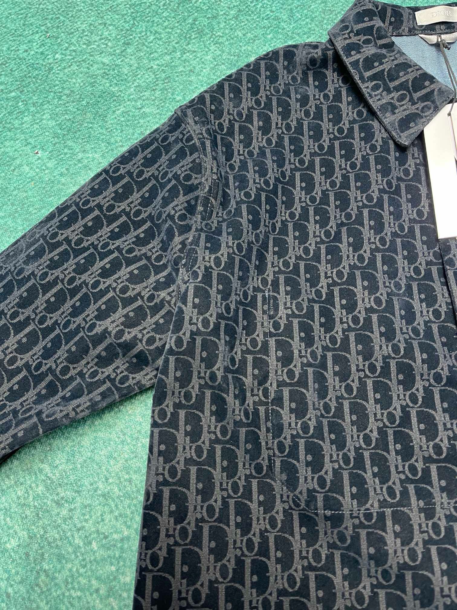 Bagsaaa D10r Oblique Darrk Blue Velvet Shirt
