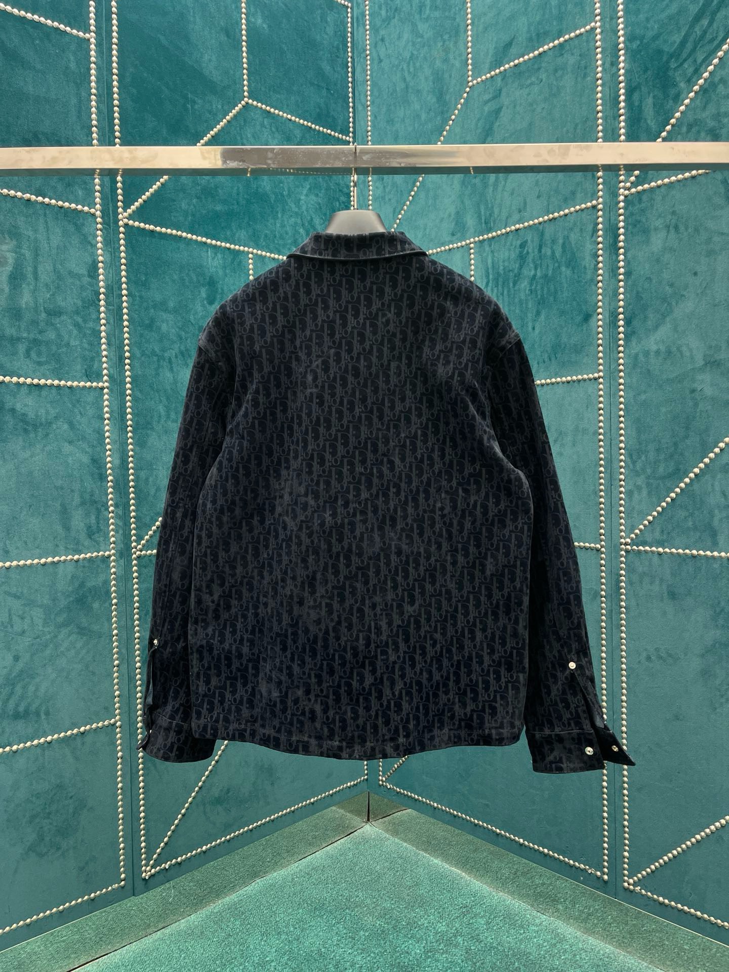 Bagsaaa D10r Oblique Darrk Blue Velvet Shirt