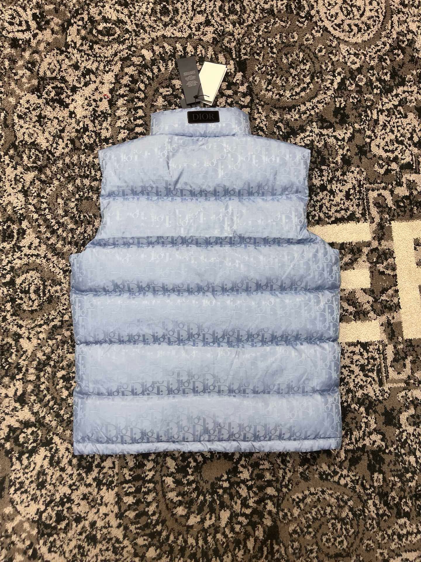 Bagsaaa D10r Oblique Down Vest Blue Technical Jacquard