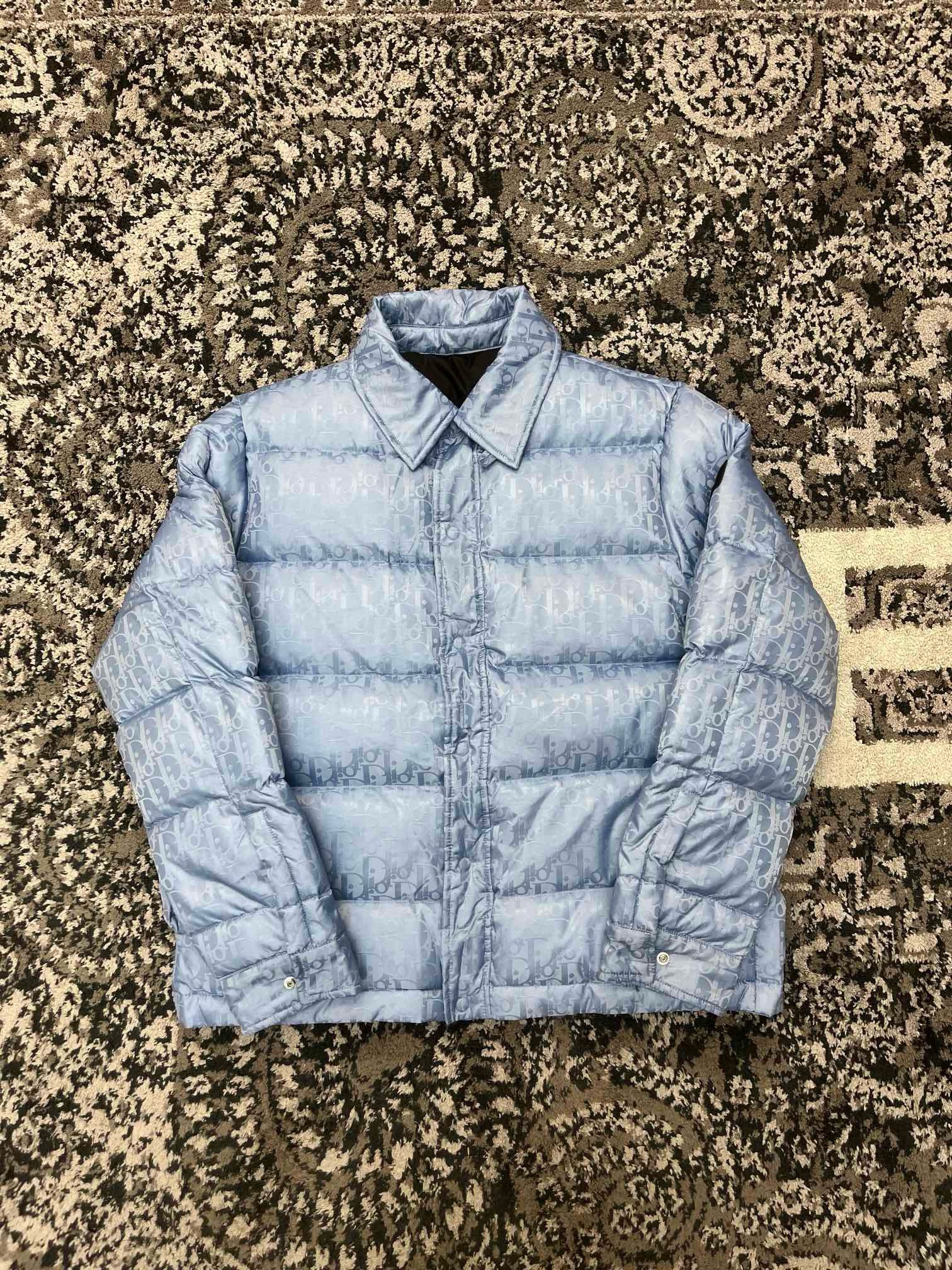 Bagsaaa D10r Oblique Down Jacket Blue Technical Jacquard 02