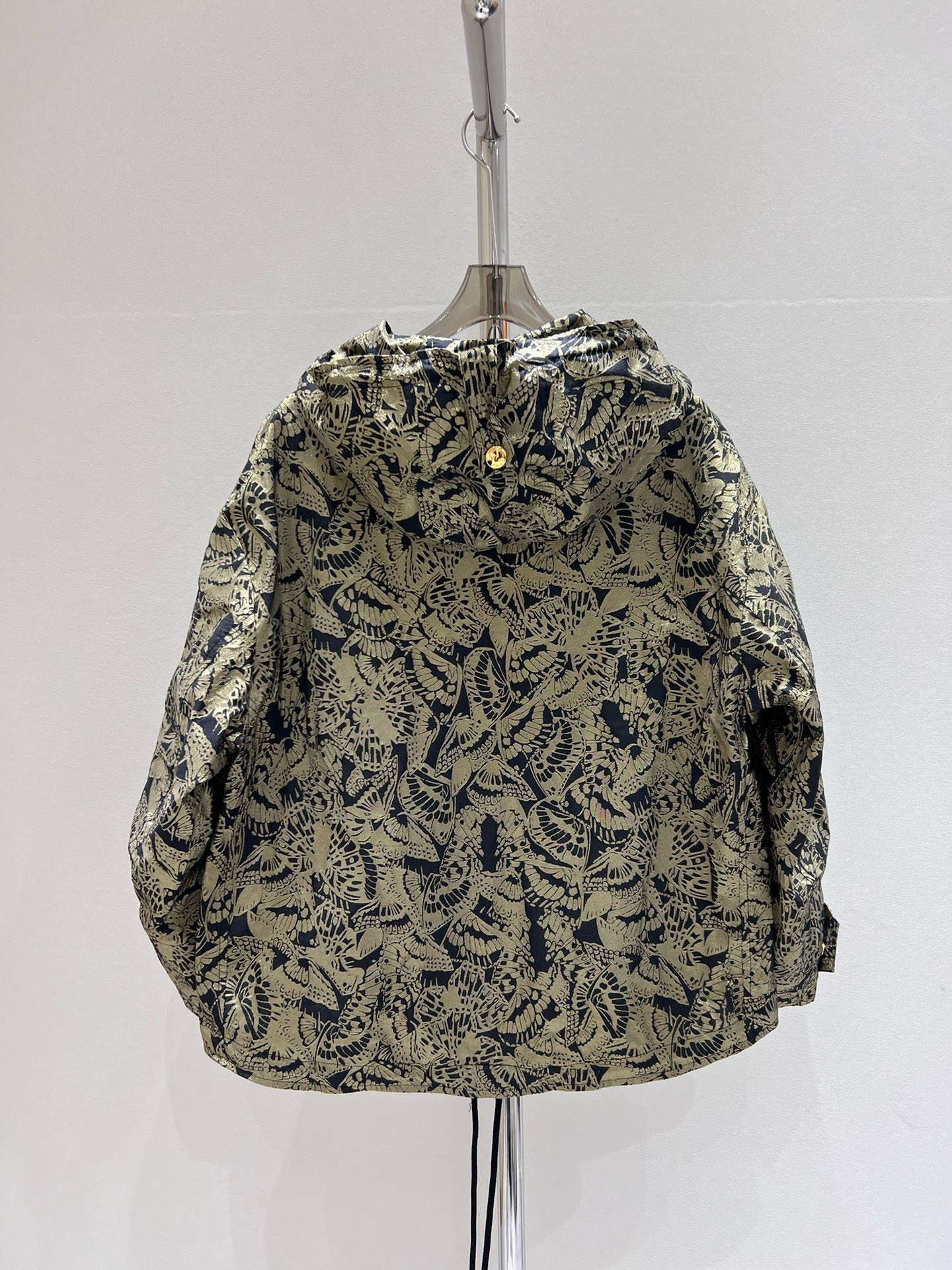 Bagsaaa D10r Hooded Anorak Beige and Black Technical Taffeta Jacquard with Plan de Paris Motif