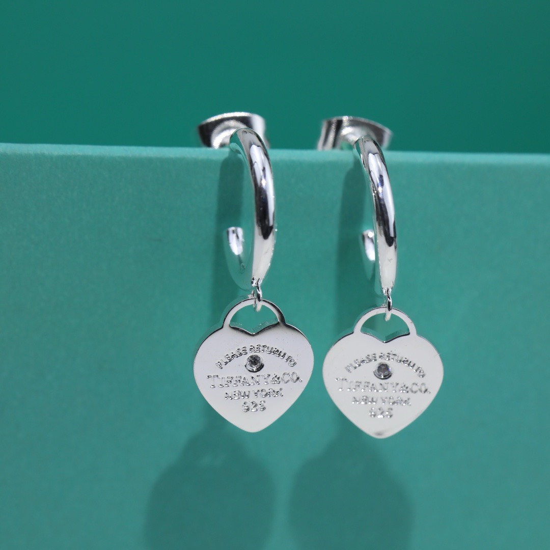 Bagsaaa T*f*ny & Co Heart D1am0nd Earrings