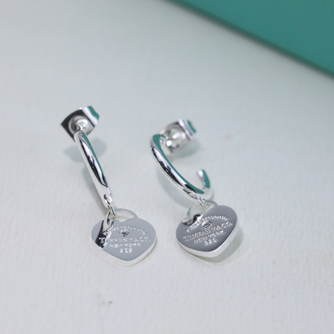Bagsaaa T*f*ny & Co Heart D1am0nd Earrings