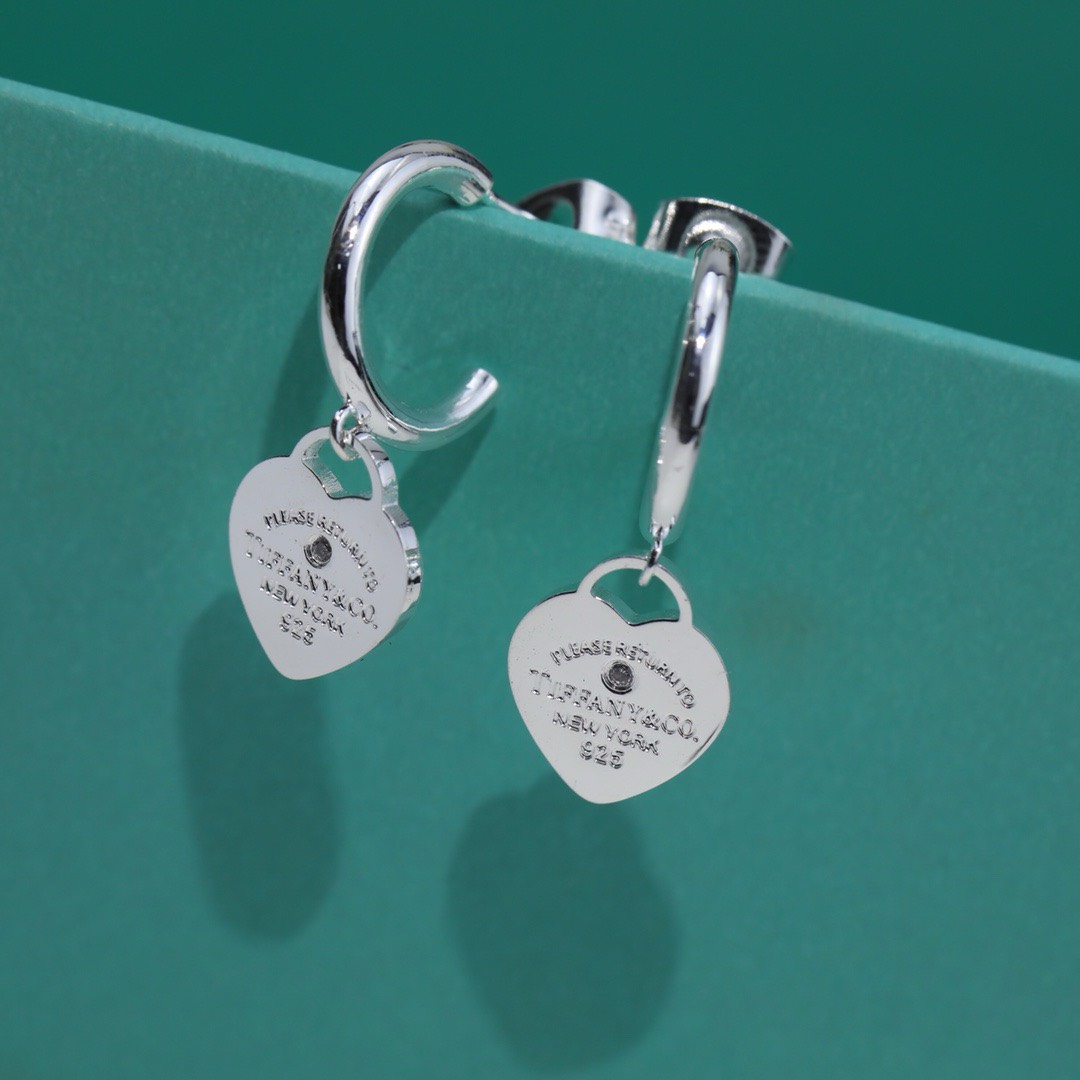 Bagsaaa T*f*ny & Co Heart D1am0nd Earrings