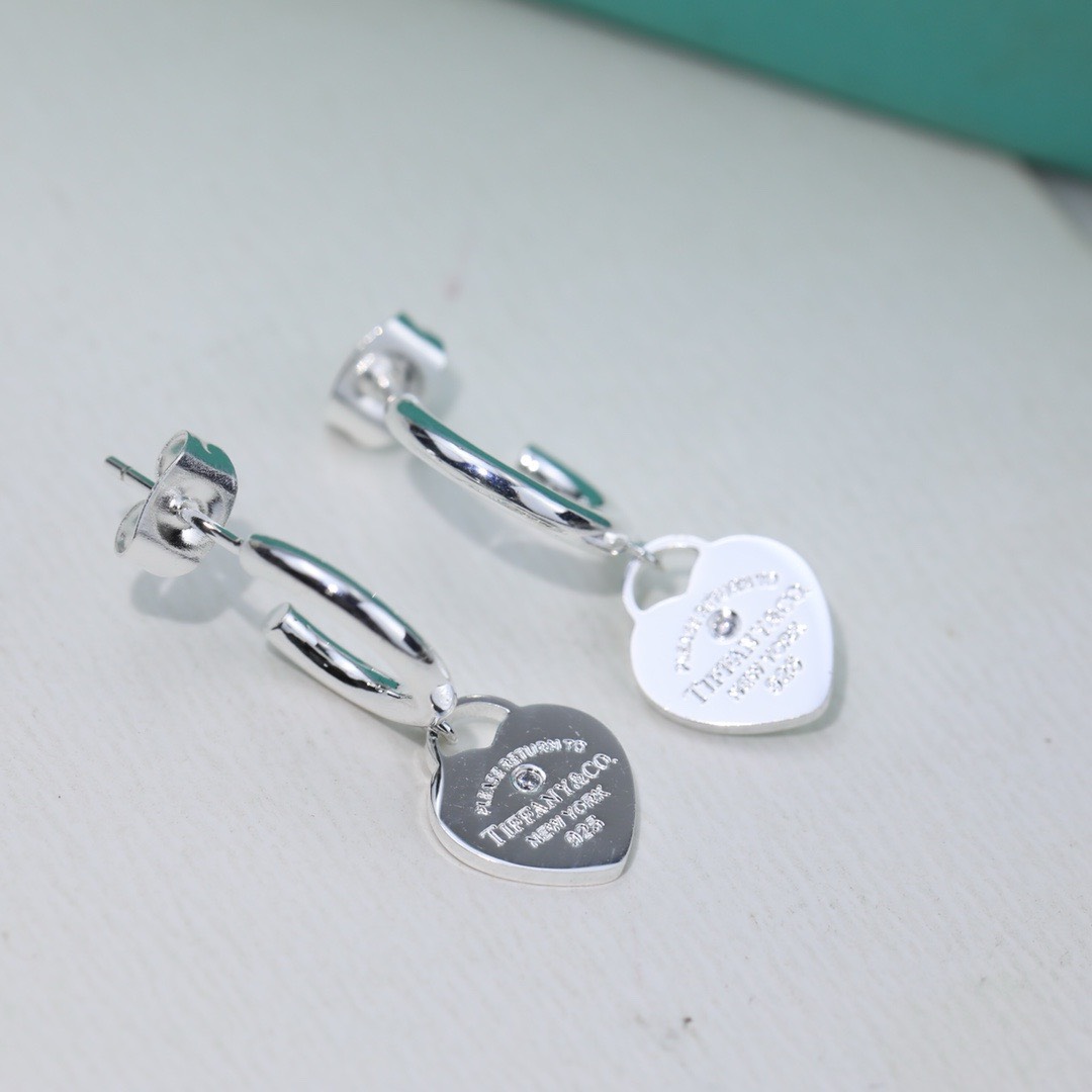 Bagsaaa T*f*ny & Co Heart D1am0nd Earrings