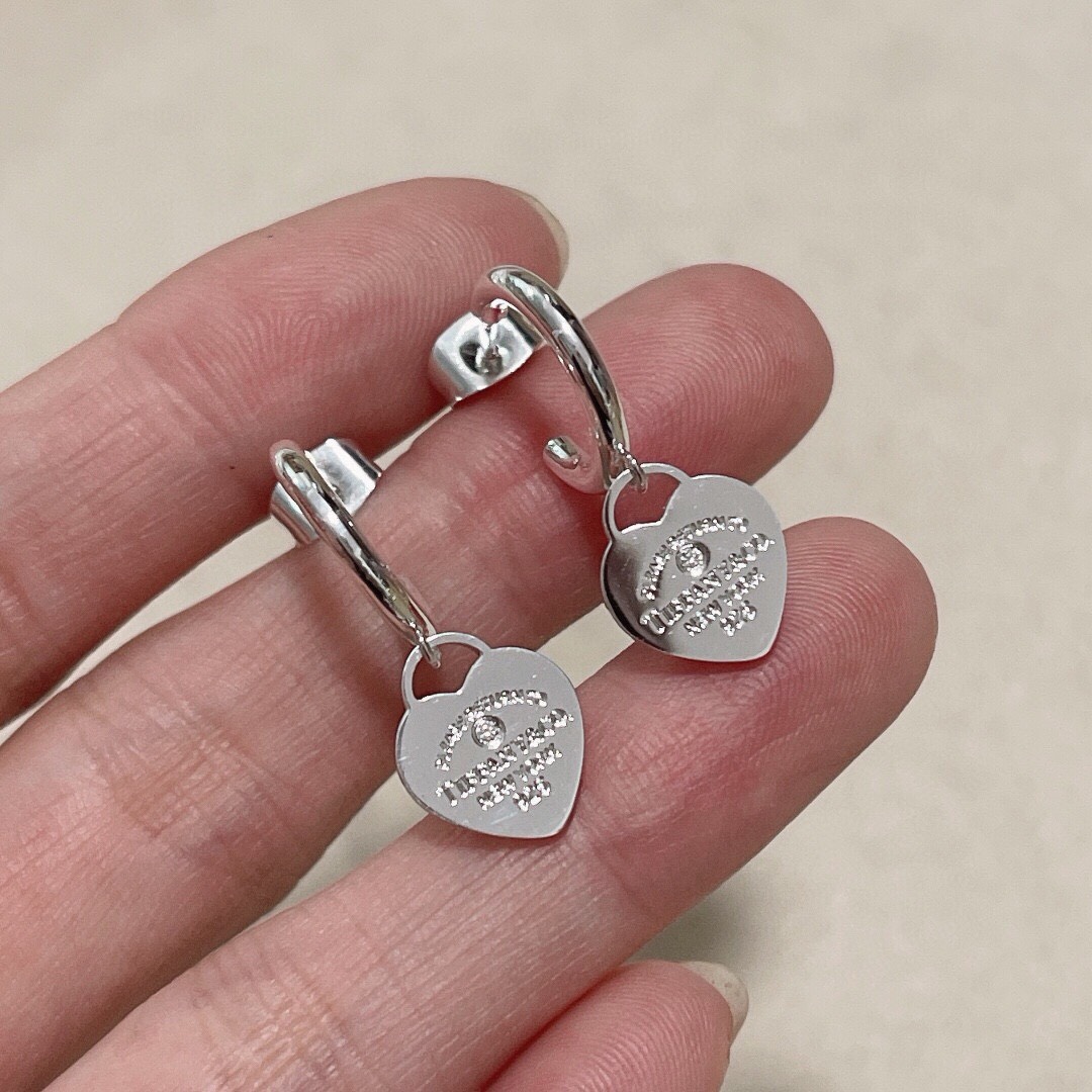 Bagsaaa T*f*ny & Co Heart D1am0nd Earrings
