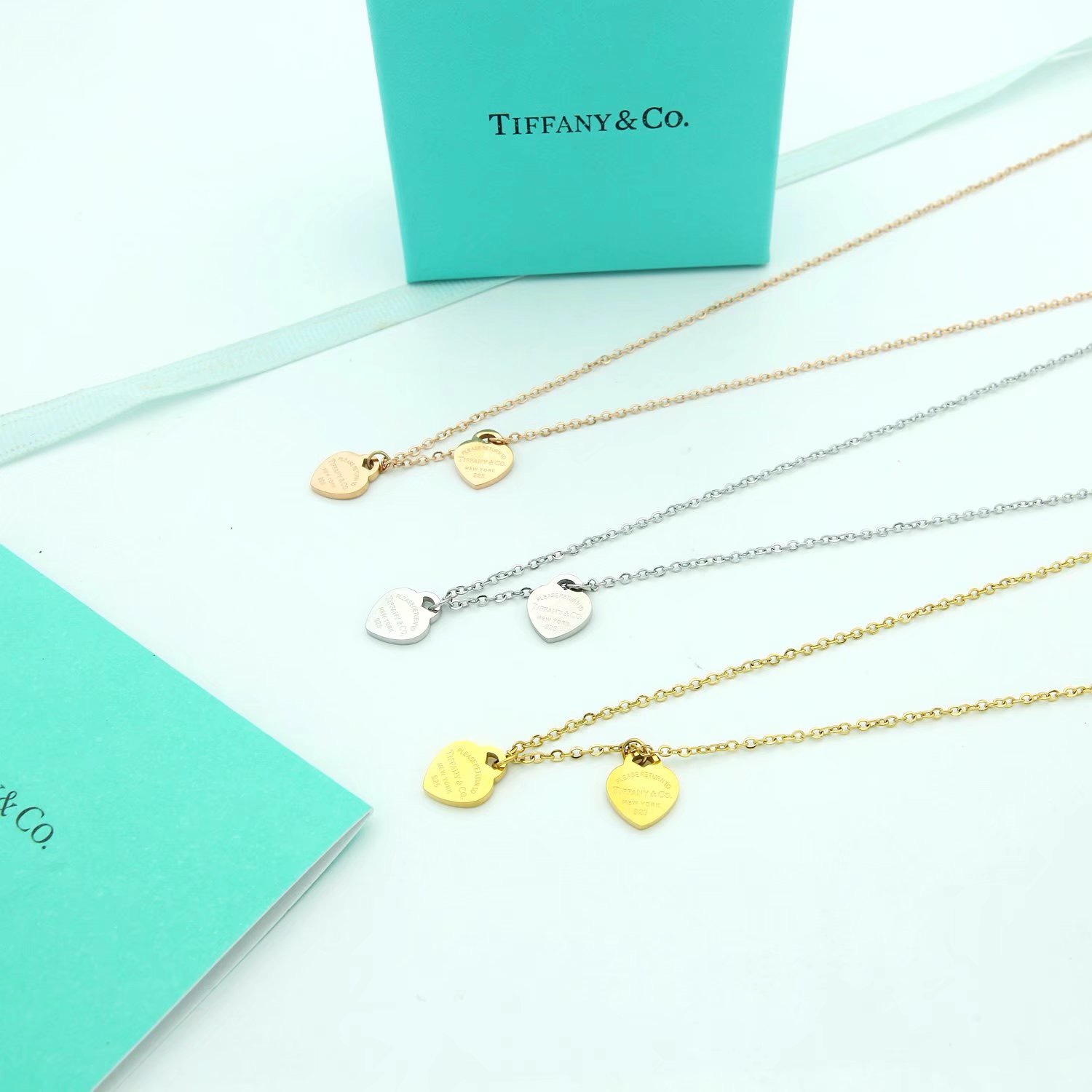 Bagsaaa T*f*ny & Co Double Heart Necklace