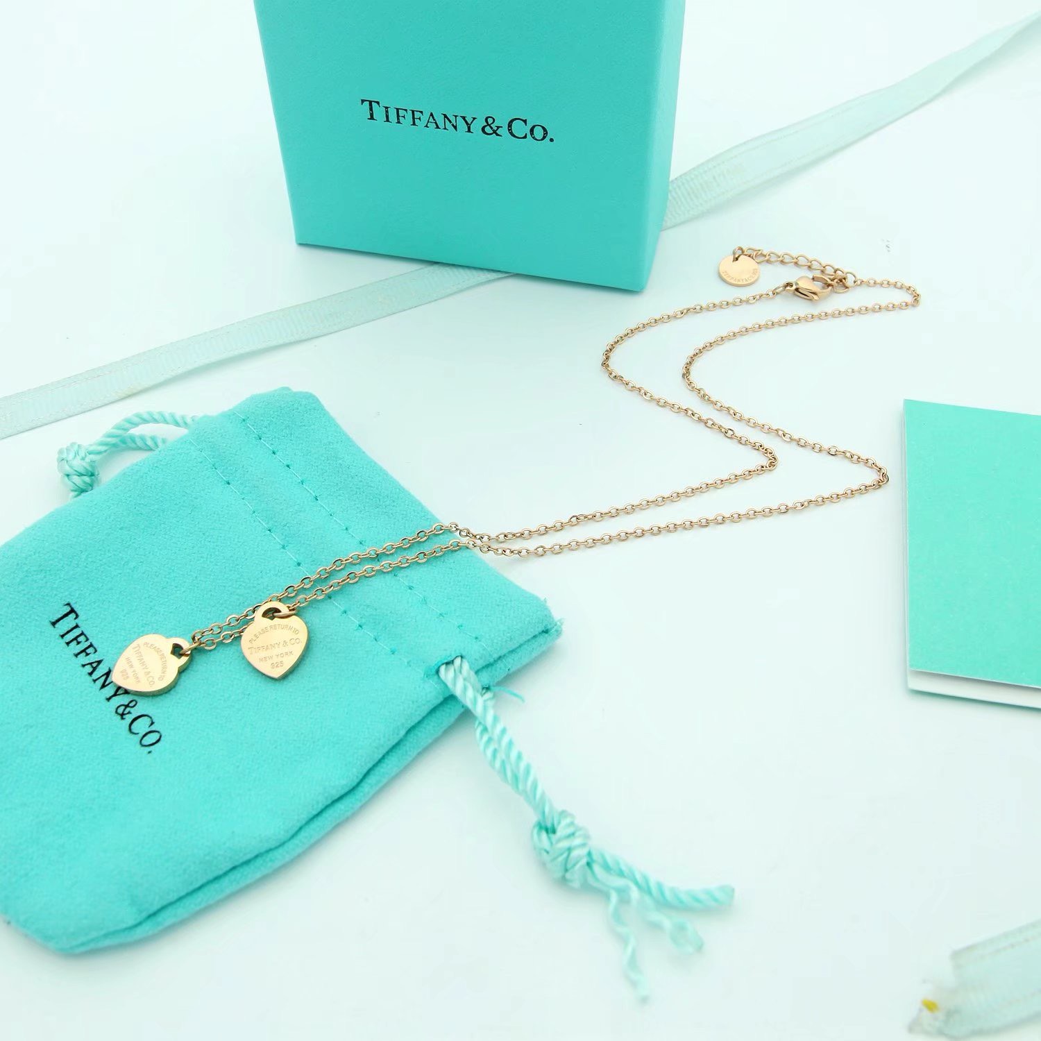 Bagsaaa T*f*ny & Co Double Heart Necklace