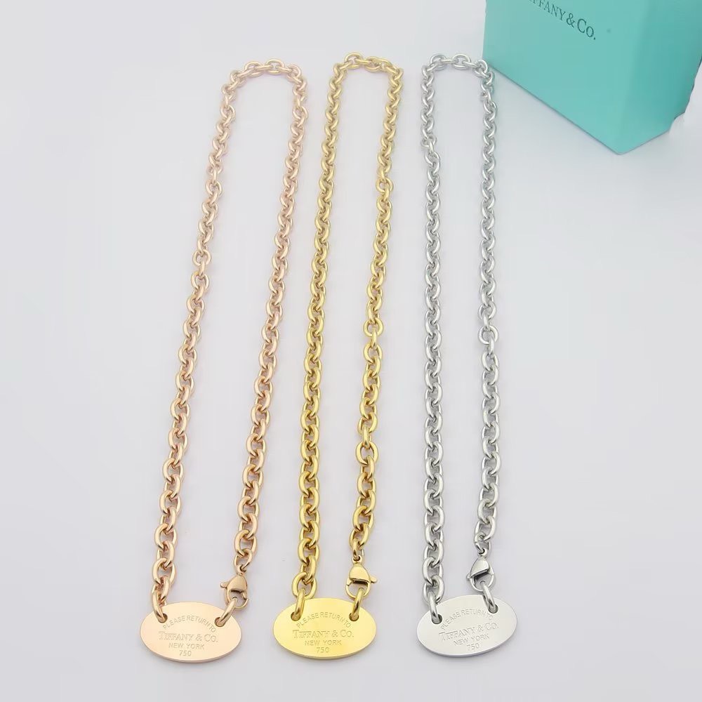 Bagsaaa T*f*ny & CO PLEASE RETURN TO T*f*ny OVAL TAG NECKLACE