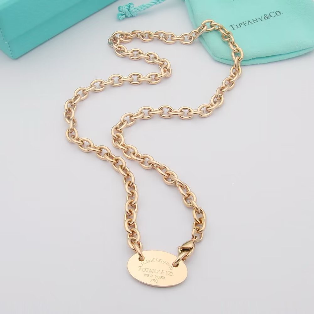 Bagsaaa T*f*ny & CO PLEASE RETURN TO T*f*ny OVAL TAG NECKLACE