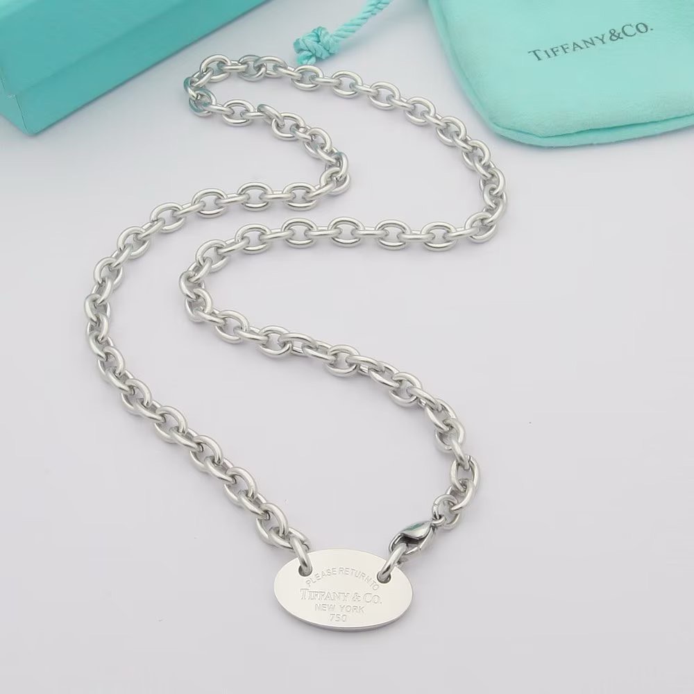 Bagsaaa T*f*ny & CO PLEASE RETURN TO T*f*ny OVAL TAG NECKLACE